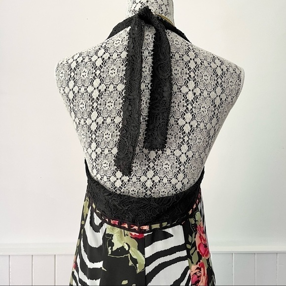 Lane Bryant Tropical Print Lace Halter Dress Size 14 - Picture 10 of 15